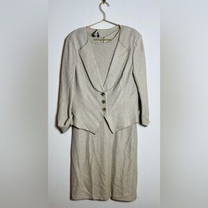 St. John suit beige dress and jacket 12 and 16
